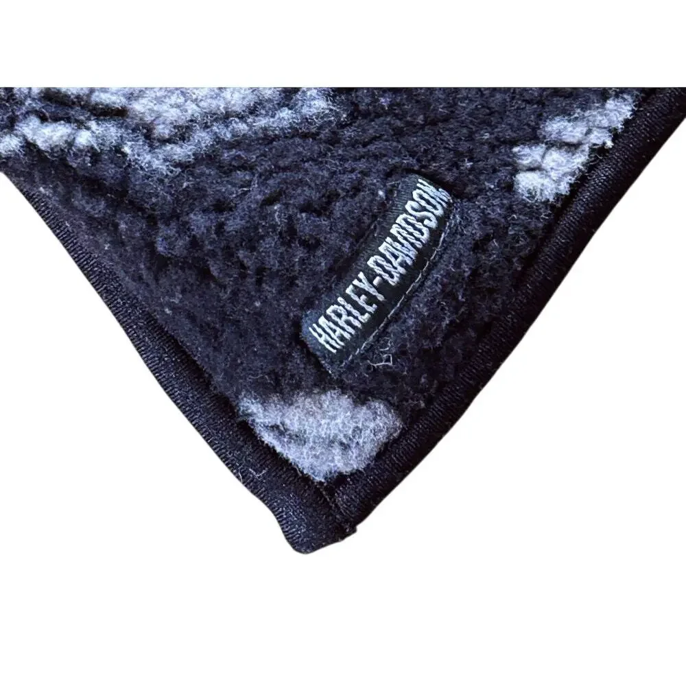 Harley-Davidson Vintage Motorcycle Black & Gray Fleece Winter Face Mask